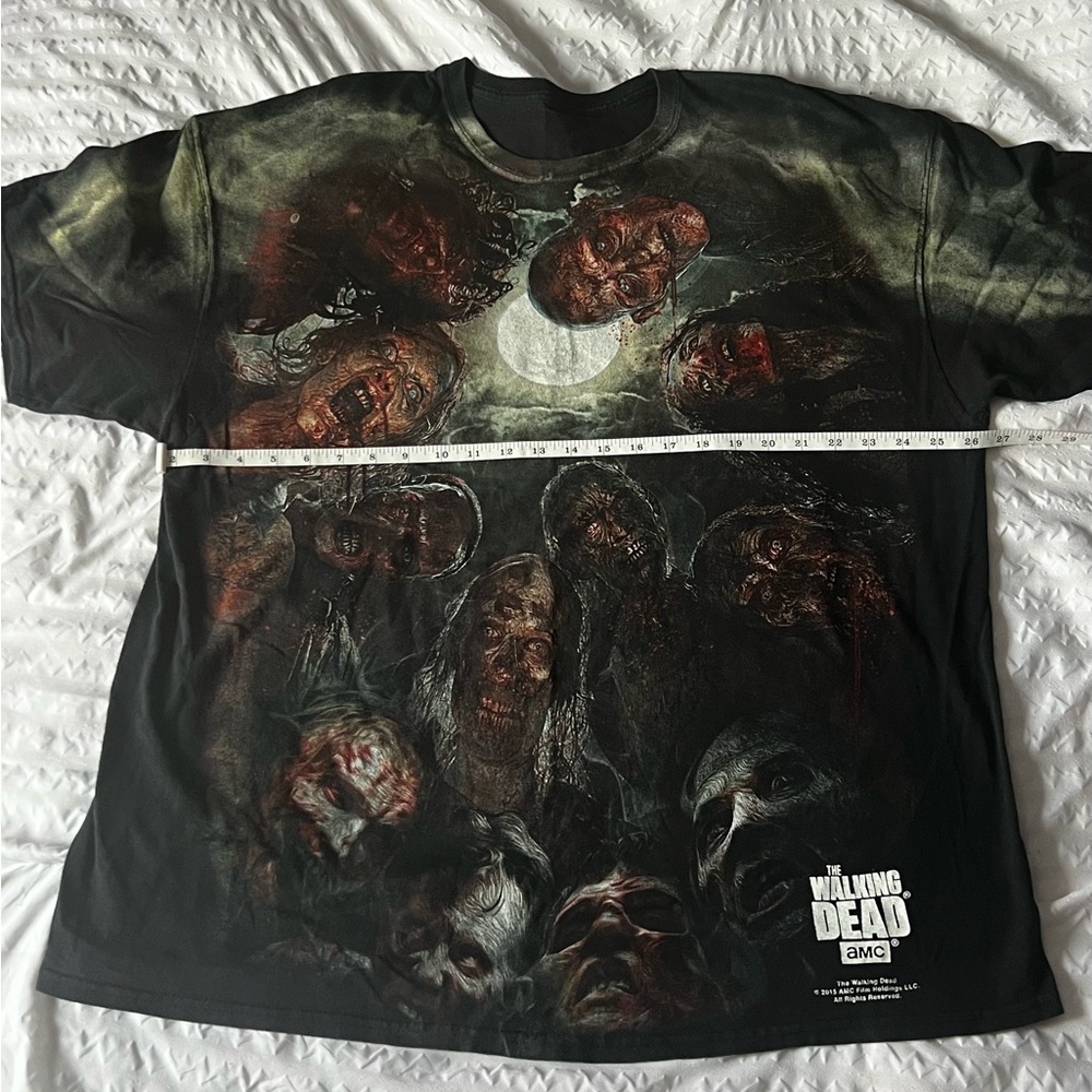 The Walking Dead AMC Promo T-Shirt Men’s XXL 2015 Black All-Over Print Vintage